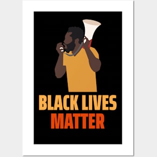 Black Lives Matter Protestor with a Megaphone Posters and Art